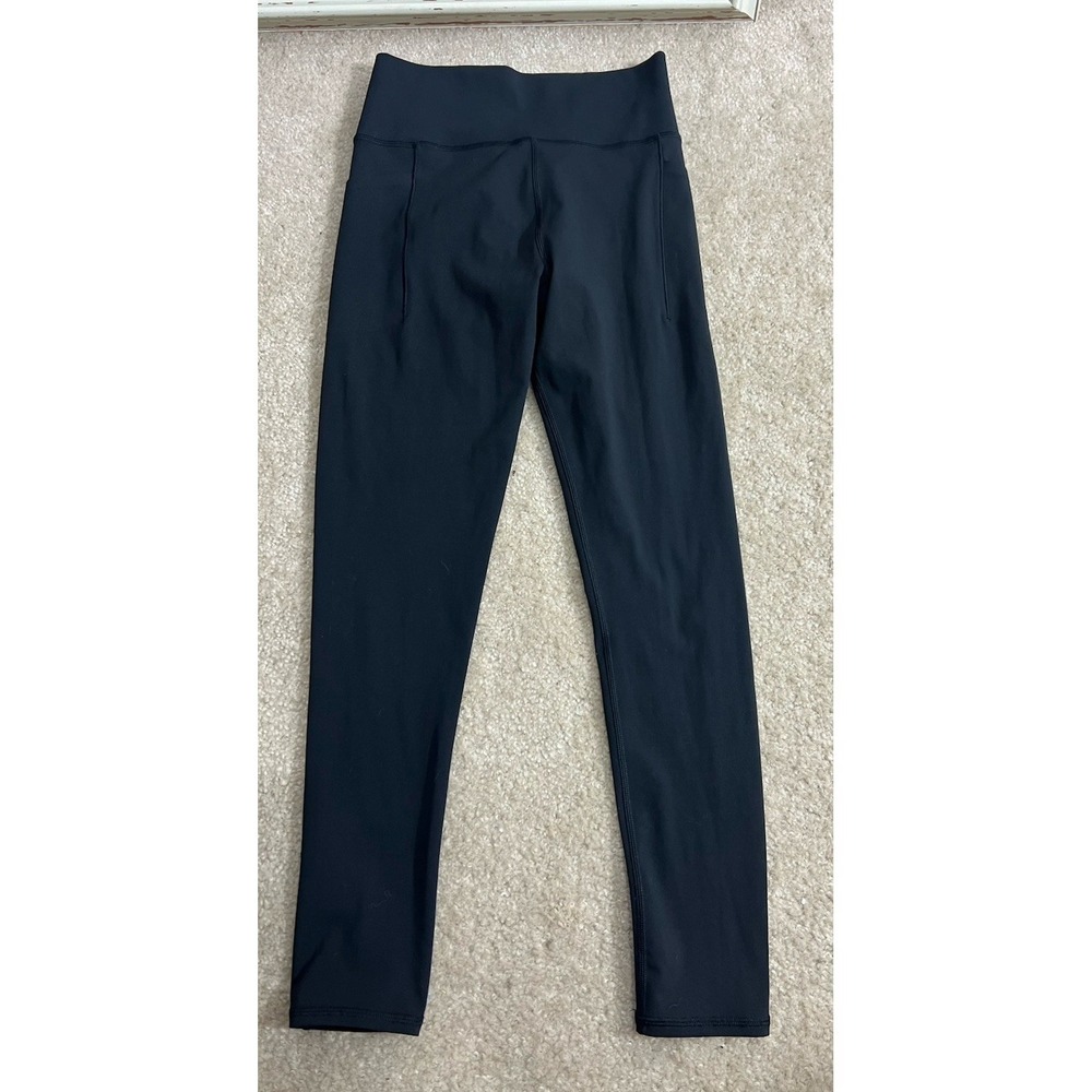 New Linksoul Womens High Rise‎ Activewear Leggings Pockets LSW604 Size S Black